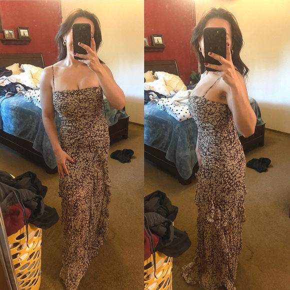 SHONA JOY | Valeria Ruched Frill Maxi Dress Size: 4 - Picture 3 of 8